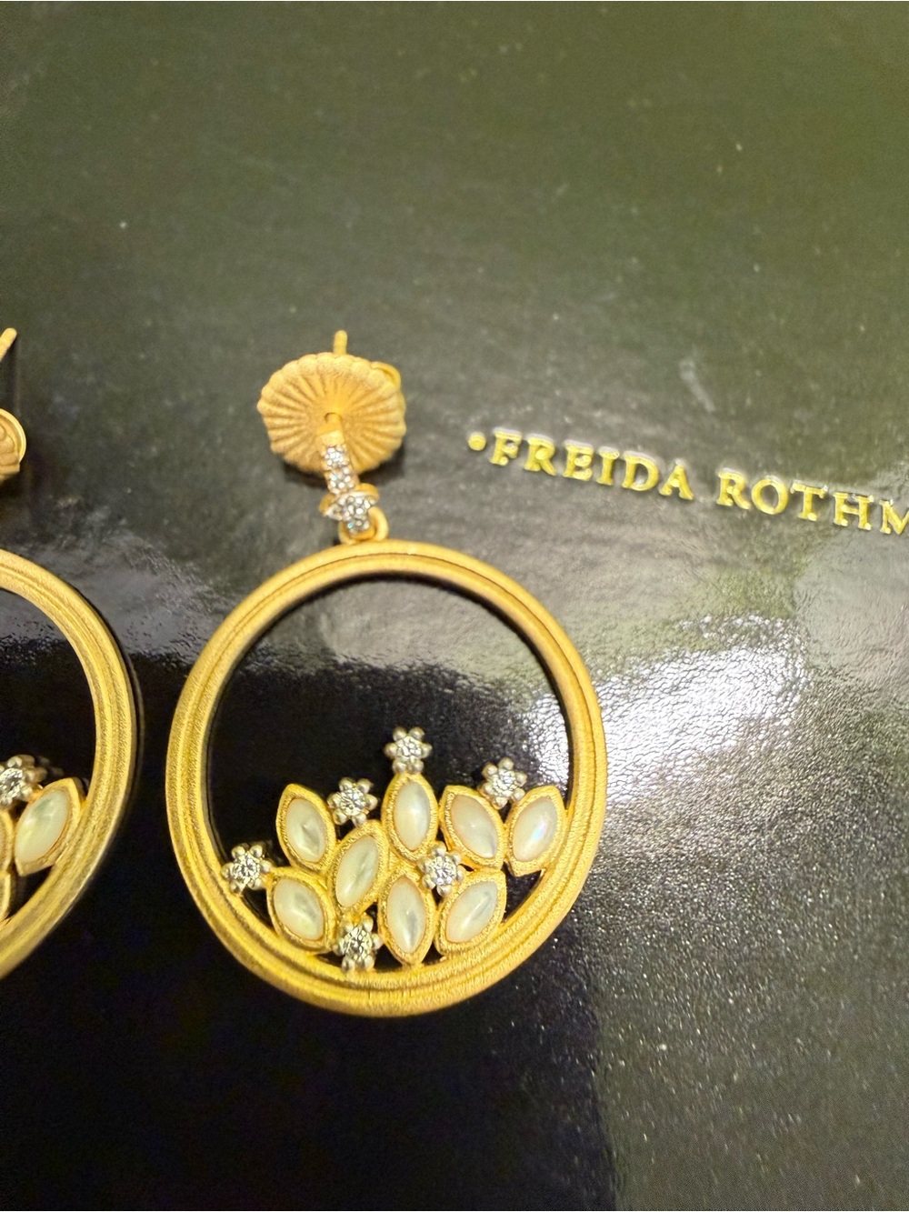 Freida Rothman Armor of Hope Cluster Hoop Earrings - Picture 2 of 5